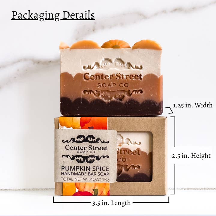 Center Street Soap Co - Wholesale Bar Soap - Pumpkin Spice Fall Handmade Bar Soap - 4oz2