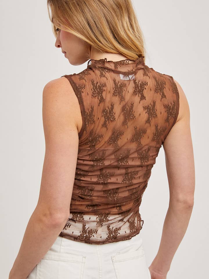 Bluivy - Venta al por mayor Camiseta sin mangas - Mujer - CAMISETA SIN MANGAS ESTILO MUSCULO CON BORDADO FLORAL TRANSPARENTE12