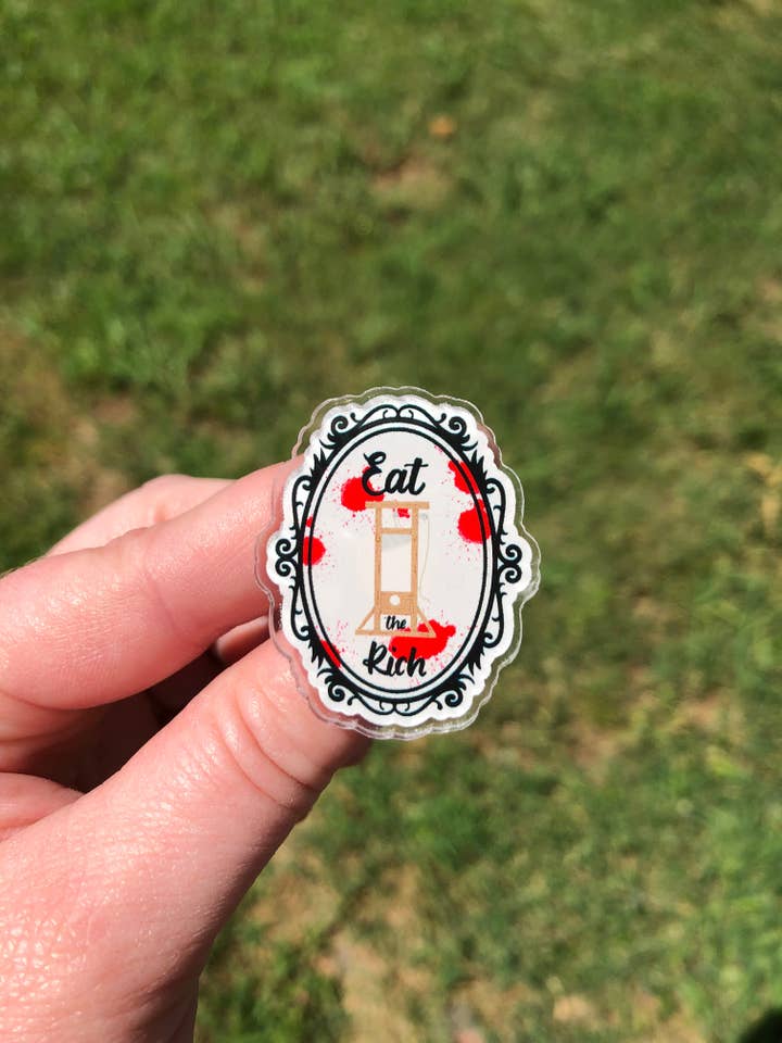 Eat the Rich Pin for wholesale by PTSFeminist