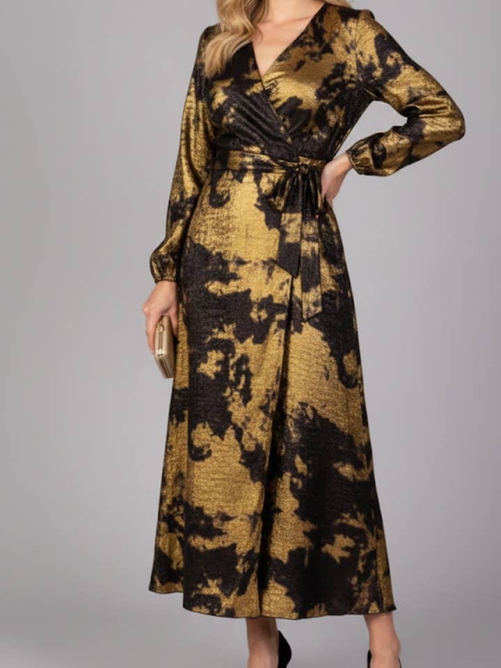 16249 Lange kjoler med print for engroshandel hos Lilie Rose