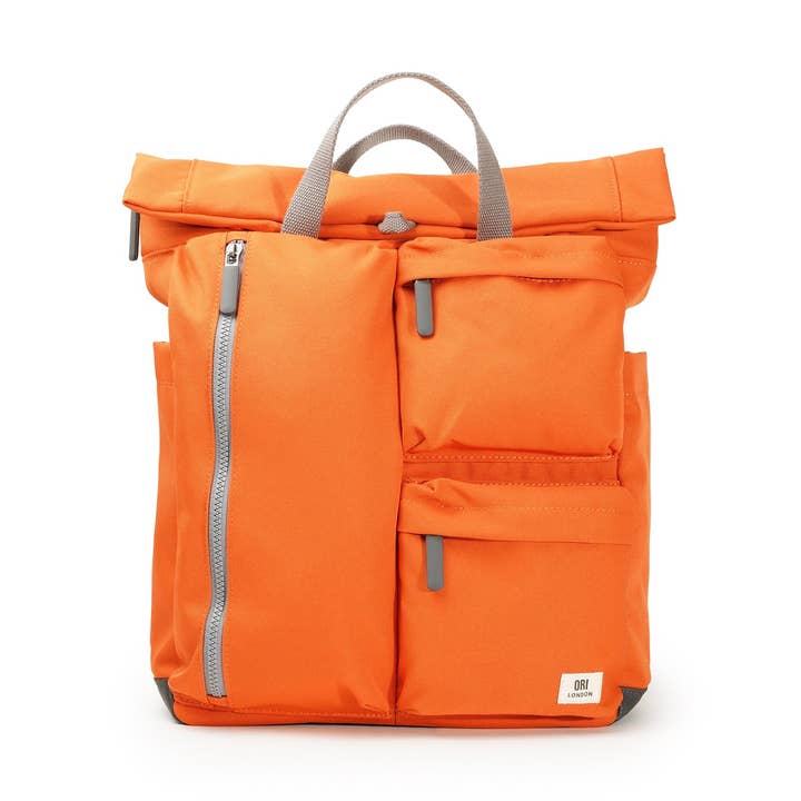 Richmond Medium Backpack in Atomic Orange Canvas for wholesale by ORI London