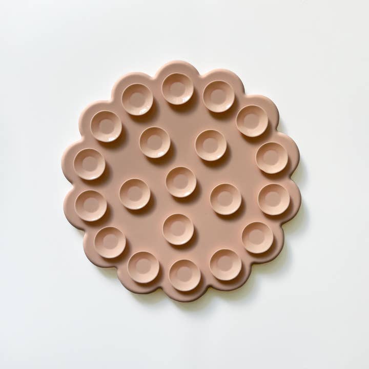 Glacier's Goodies - Wholesale Pet Food Mat - Dog - Hana Lick Mat – Floral Enrichment Mat (8”) – Pink3