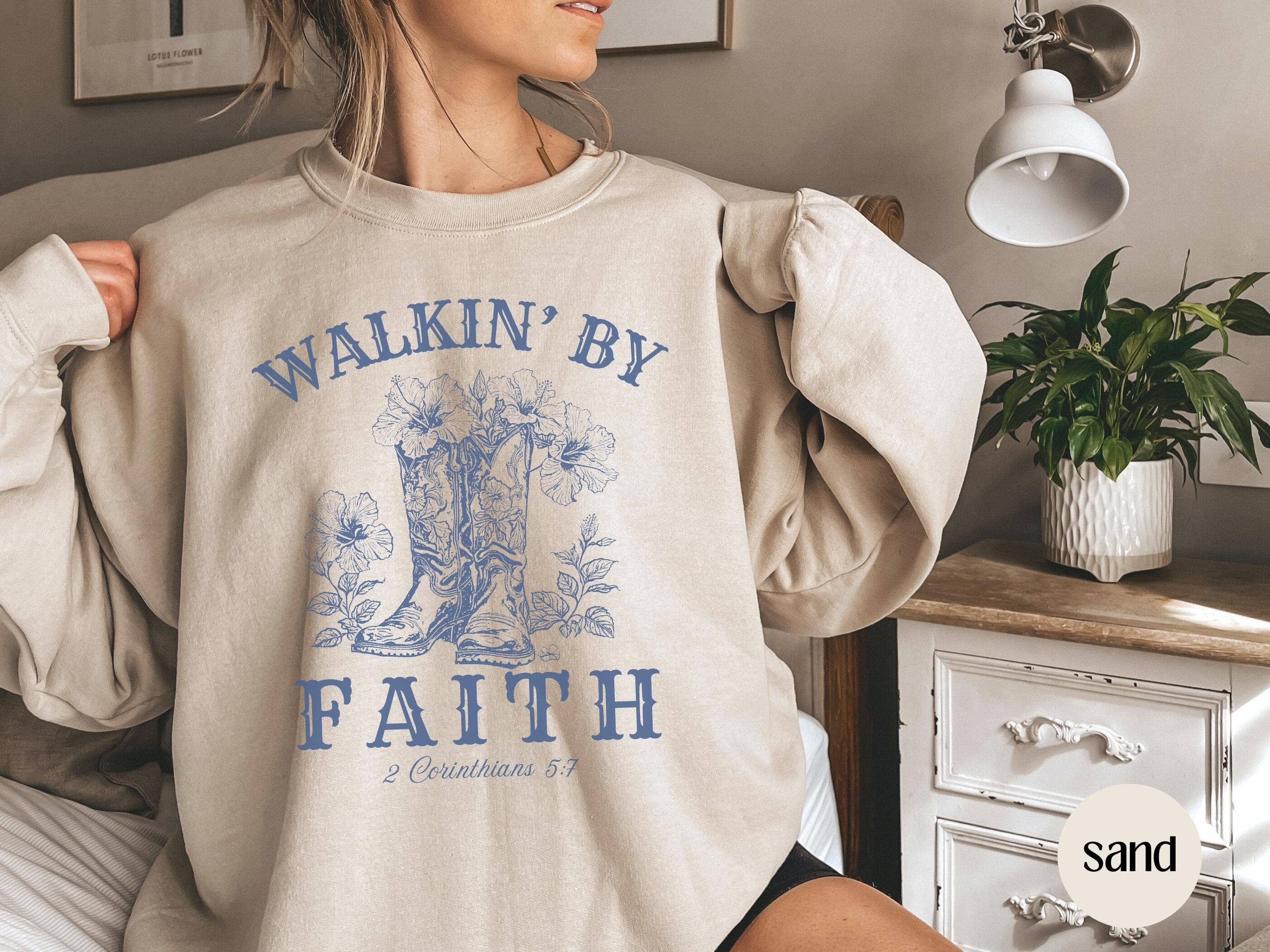 NVC Ecommerce LLC - Wholesale Graphic Sweatshirt - Women's - Cowgirl Aesthetic Christian Shirt, Western Faith Sweatshirt1