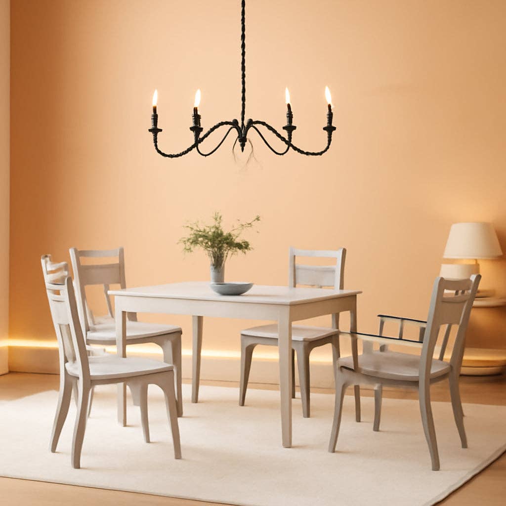 Chandelier 6 Light Black Hanging Fixture For Dining Room for wholesale on Faire0