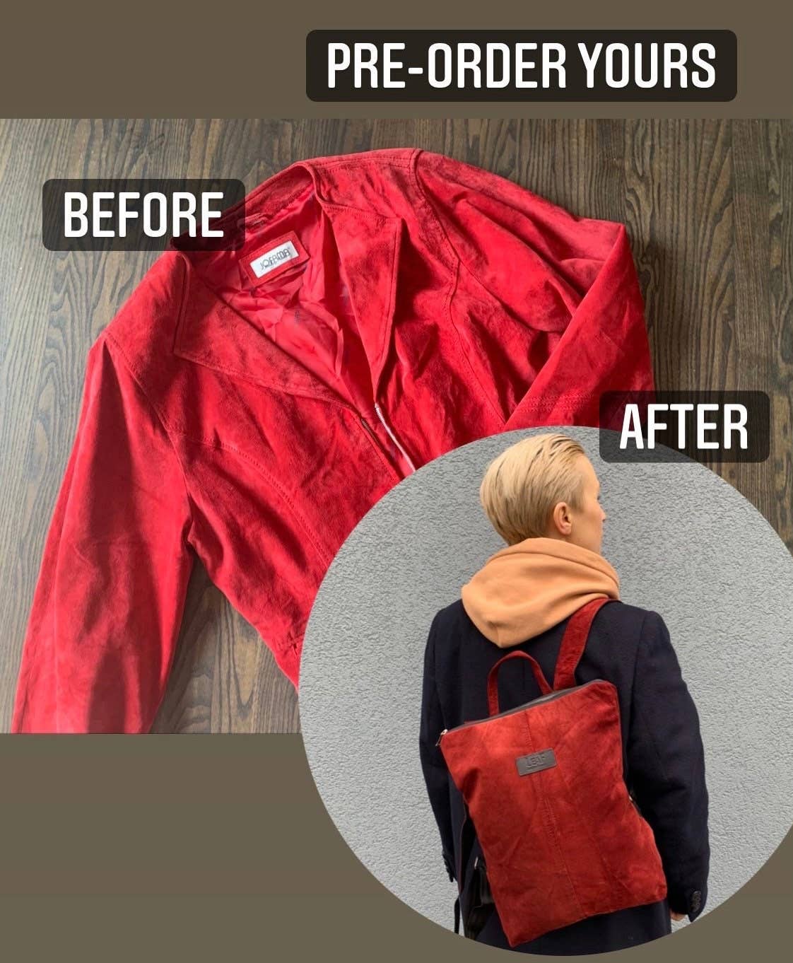 LeaF – wholesale Ryggsäck - Dam – Svart läderryggsäck tillverkad av återanvänt läder8