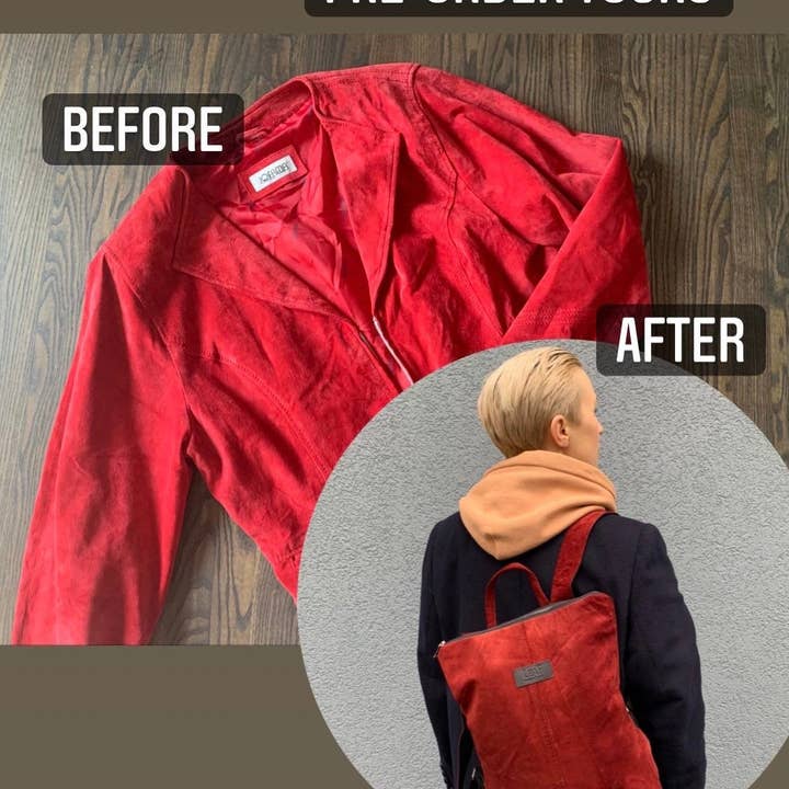 LeaF – wholesale Ryggsäck - Dam – Svart läderryggsäck tillverkad av återanvänt läder8