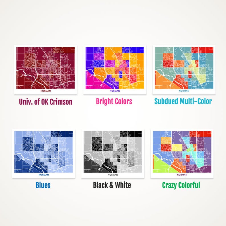 Juanita's Adventures - Wholesale Art Print - Juanitas Norman OK Map Print1