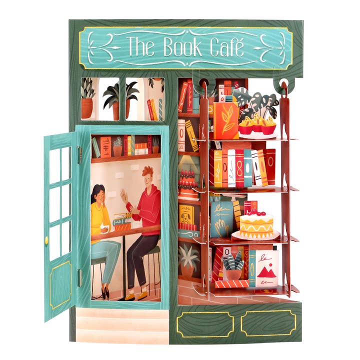 Boston International - Wholesale Everyday Greeting Card - Swing Card Display Card The Book Café 3D Greeting Card