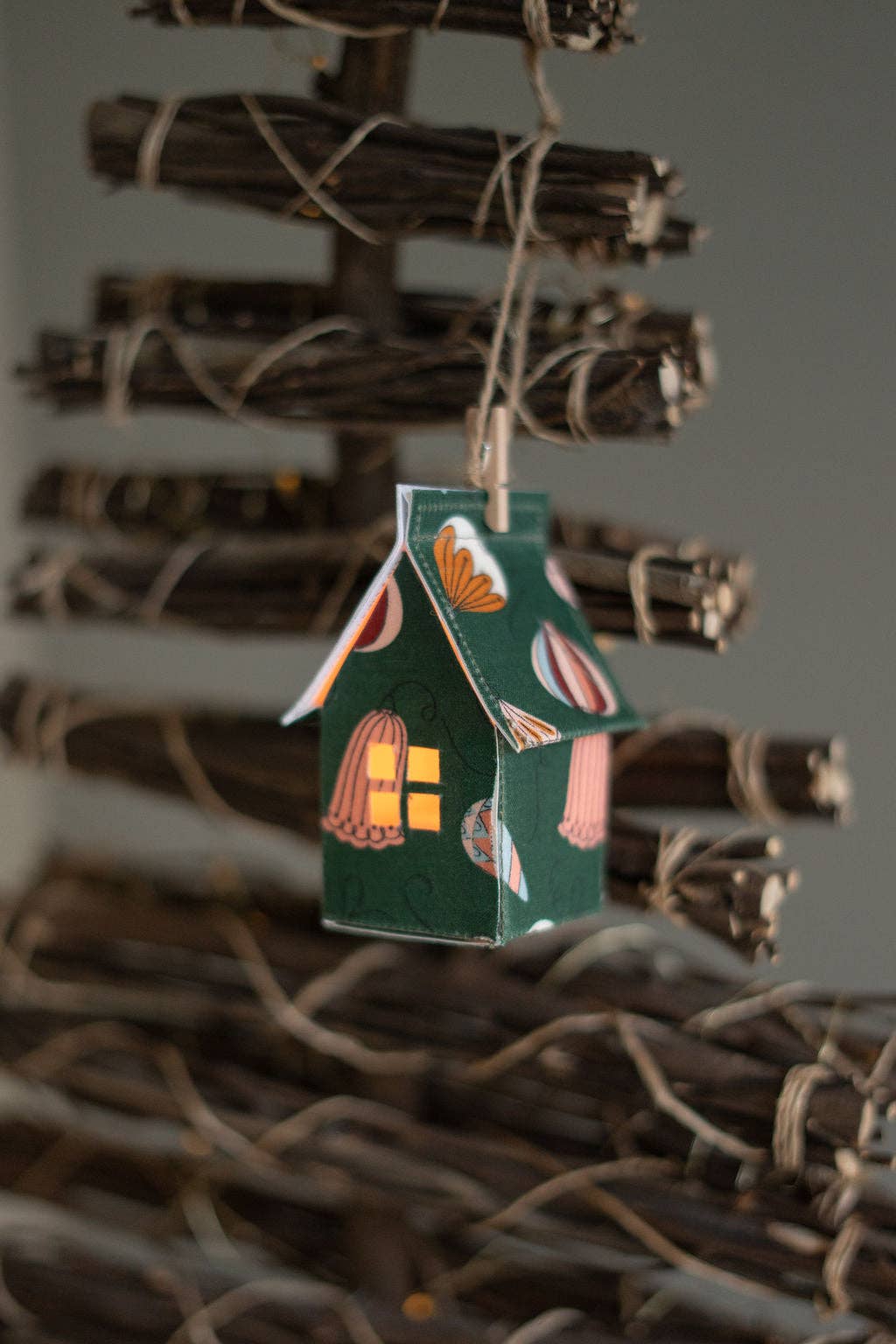 Gossling Organics - Wholesale Ornament - Holiday Fabric House Luminary6