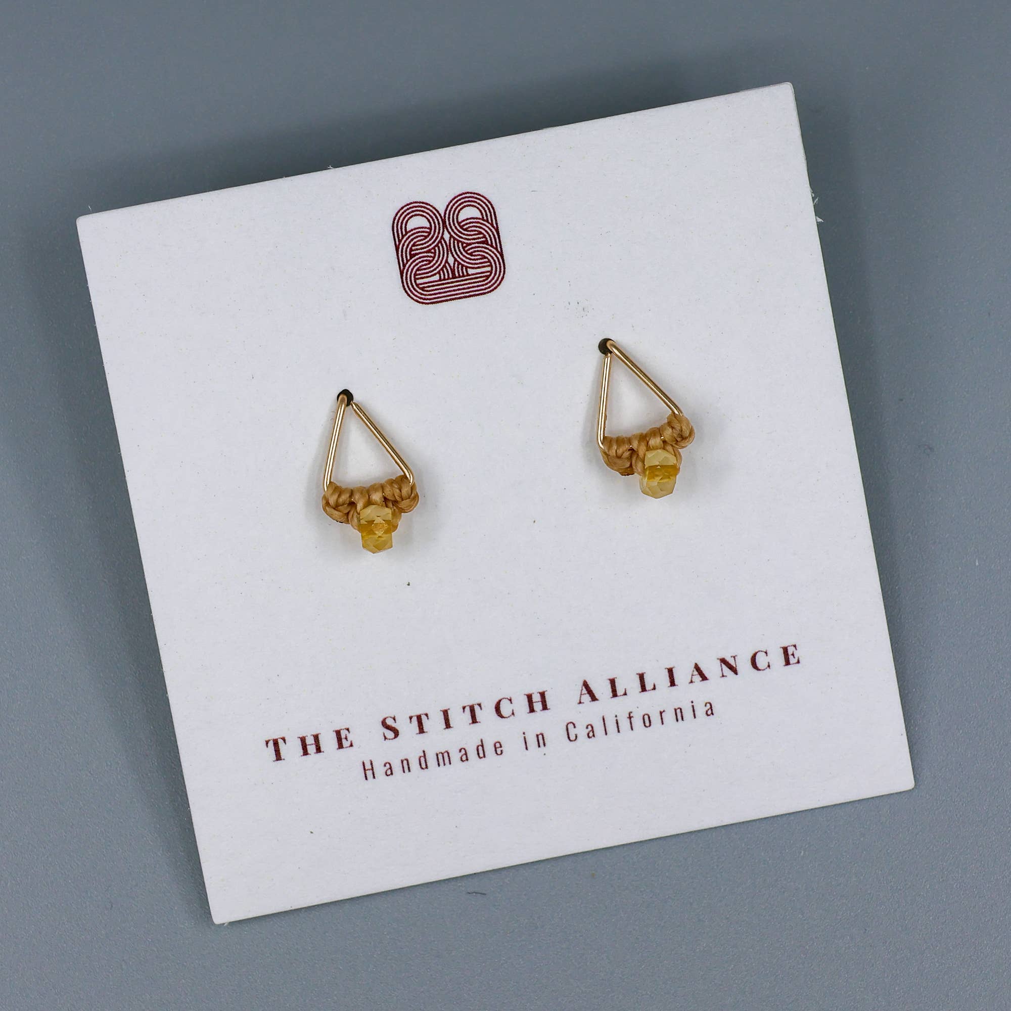 The Stitch Alliance - Wholesale Stud/Post Earrings - Citrine Stud Earrings | Gold Fill Triangle Stud | Handmade2