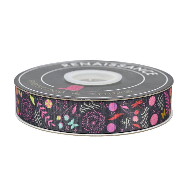 Prince Charming Deja Vu - Dandelion WEBBING - 1" width - by Tula Pink - 16 Yard Spool (Preorder) for wholesale by Renaissance Ribbons