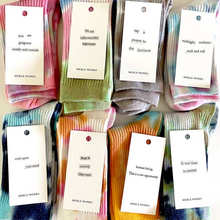 Merle Works - Wholesale Socks - Unisex - Rainbow Brite Tie-dyed Dressy Socks5
