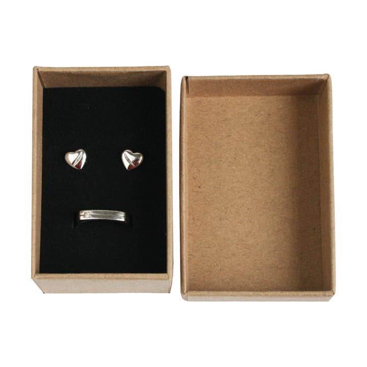 Emartbuy - Vente Boîte/rangement à bijoux - Boîtes à bijoux carrées en carton marron2