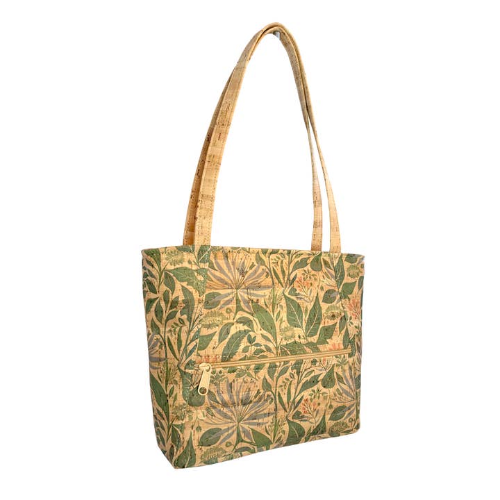 Cork MINI Tote-väska med framficka med dragkedja | Lush Botanical för wholesale av Natalie Therese