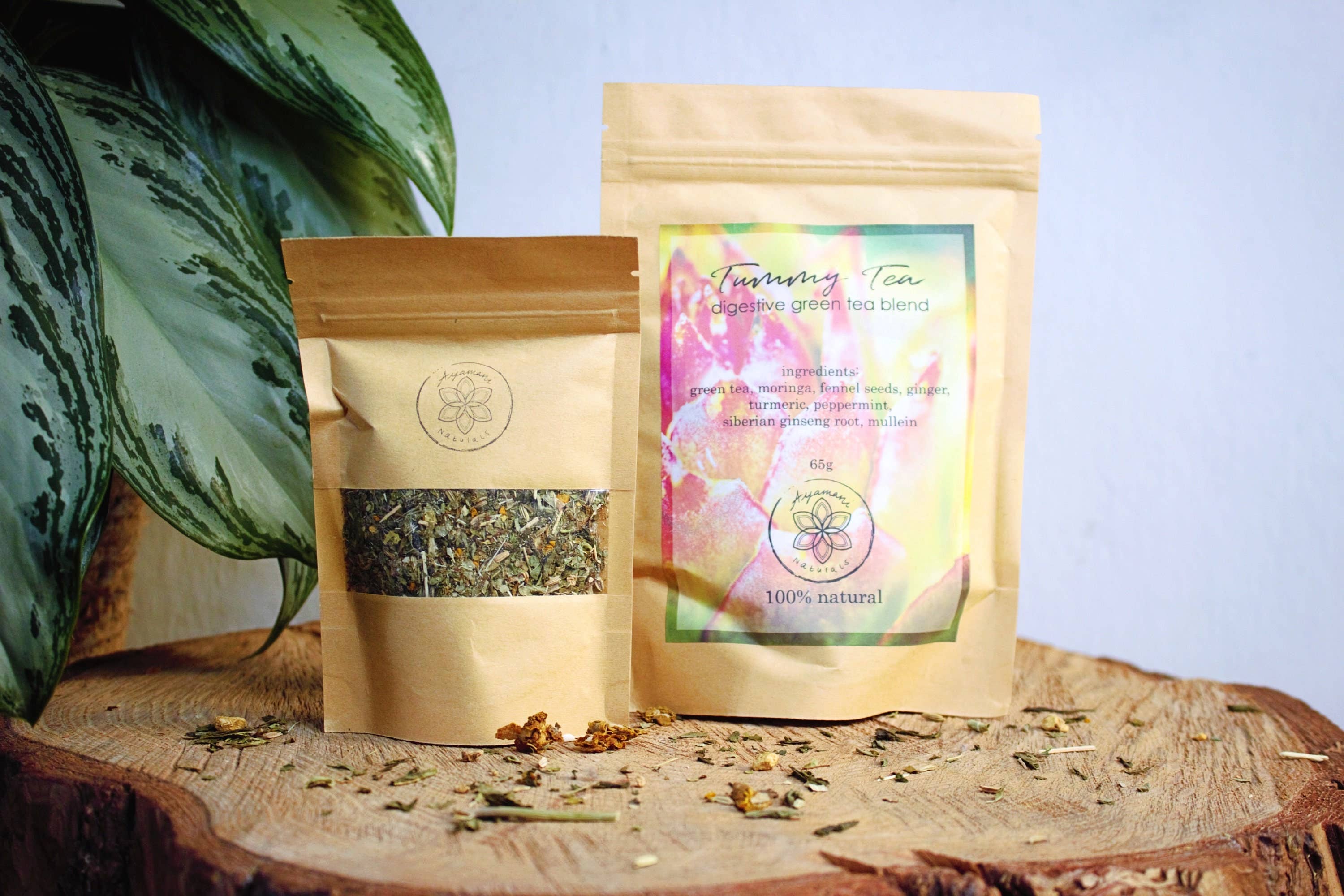 Ayamani Naturals – Chá solto por atacado – Mistura de Ervas Digestivas de Chá de Barriga com Moringa e Ginseng4