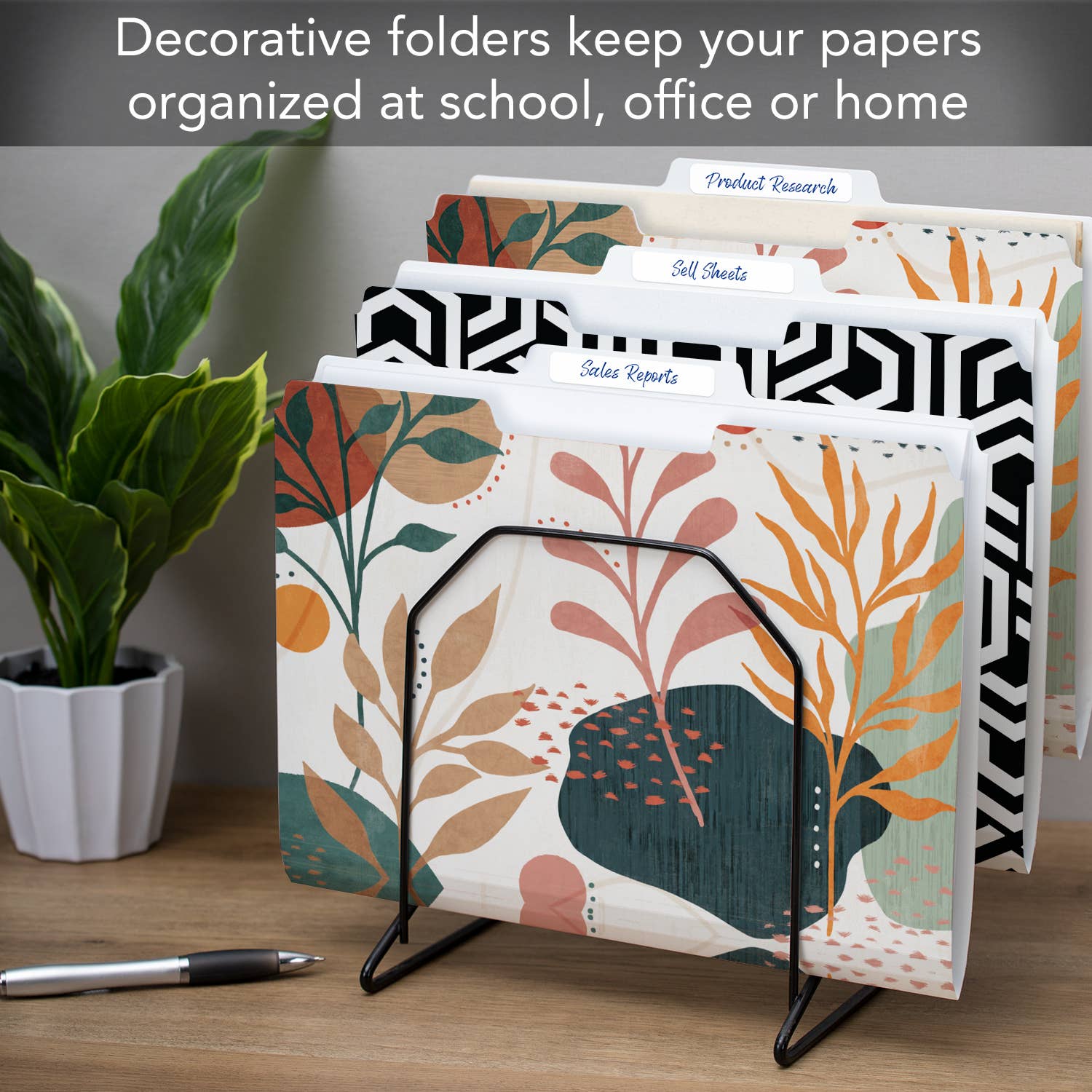 Conimar Promotions - Wholesale Folders - "Abstract Bloom" Single Decorative Reusable File Folders 3