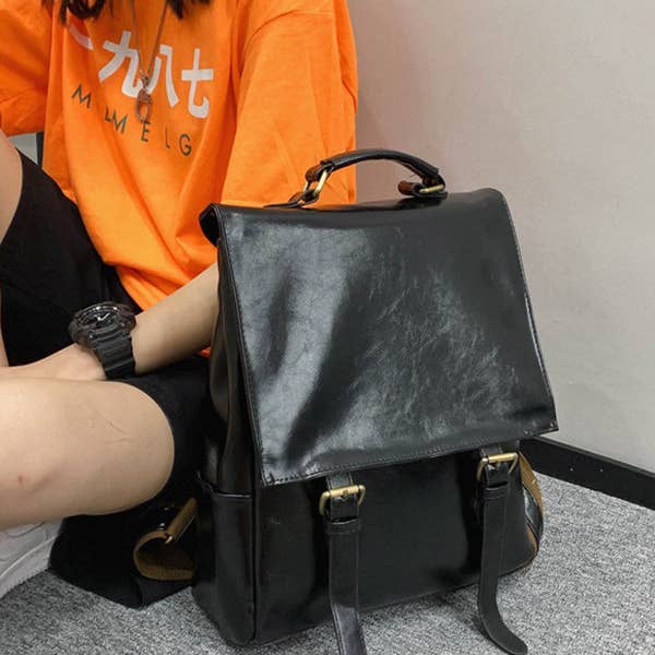 KK Bloom – Großhandel Rucksack – Damen – Einfacher einfarbiger Vintage-Rucksack1