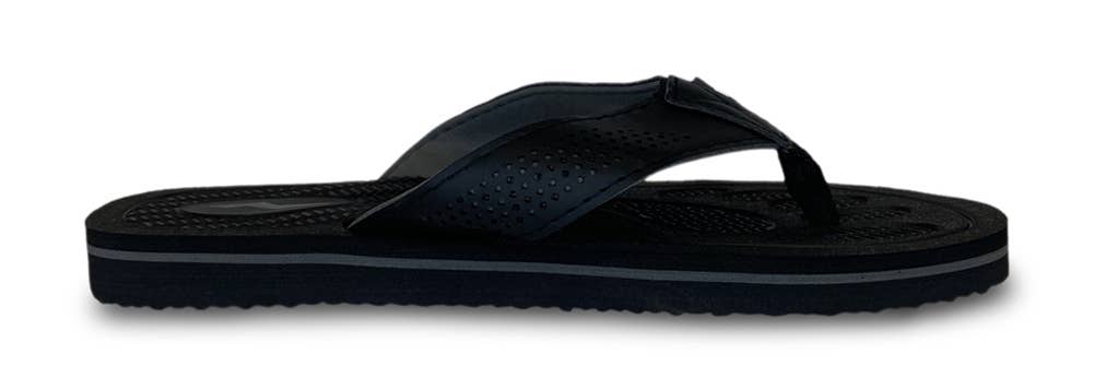 Eastern Off Price - Wholesale Flip Flops - Men's - Norty Mens Slip On Flip Flop Sandal 42334 Black2