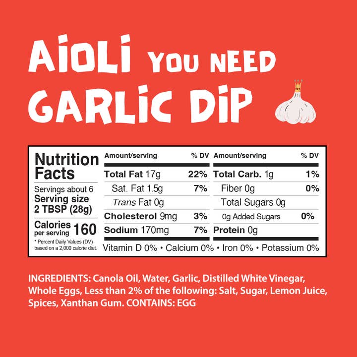 Stone Bank Foods - Wholesale Dip - Garlic Aioli 5.75 oz - Small Batch Flavor Enhancer 1