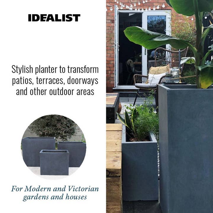 Idealist Lite Fibrestone Planters - Wholesale Planter Box - IDEALIST Raised Contemporary Light Concrete Trough Planter
