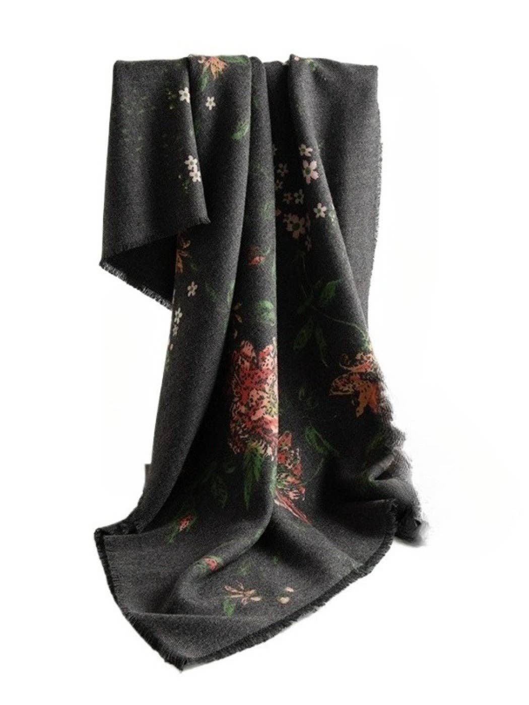 Funkyrel® Atzbranding Limited - Vente Écharpe – femme - Scarvii - Écharpe et Châle d'Hiver à Imprimé Floral Vintage3