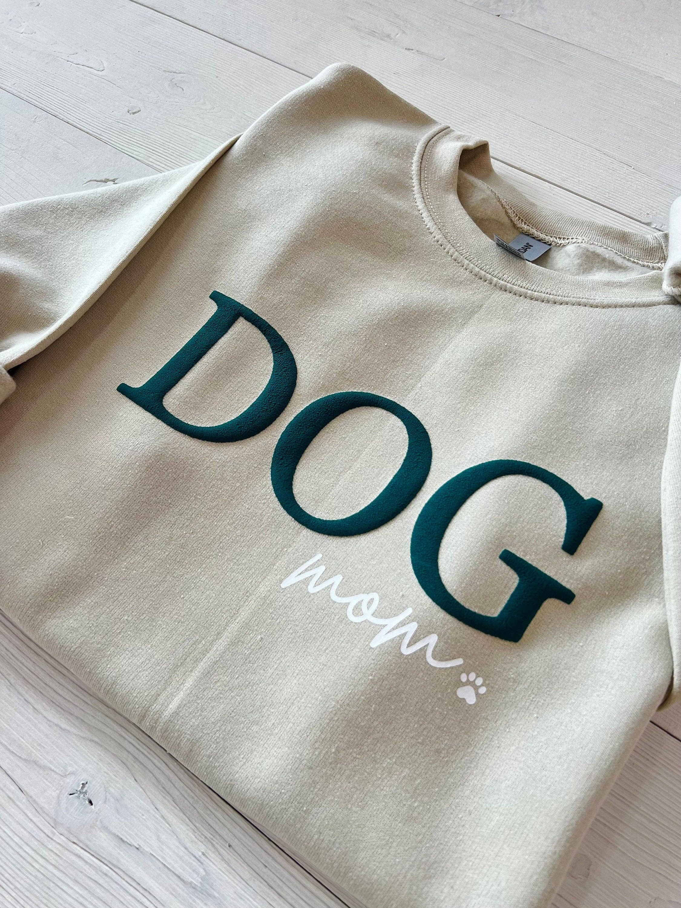Up2ournecksinfabric - Wholesale Graphic Sweatshirt - Women's - Embossed Dog Mom Sweatshirt0