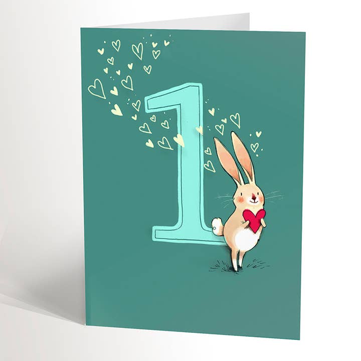 FIRST BIRTHDAY Card for wholesale by Valérie Boivin illustration