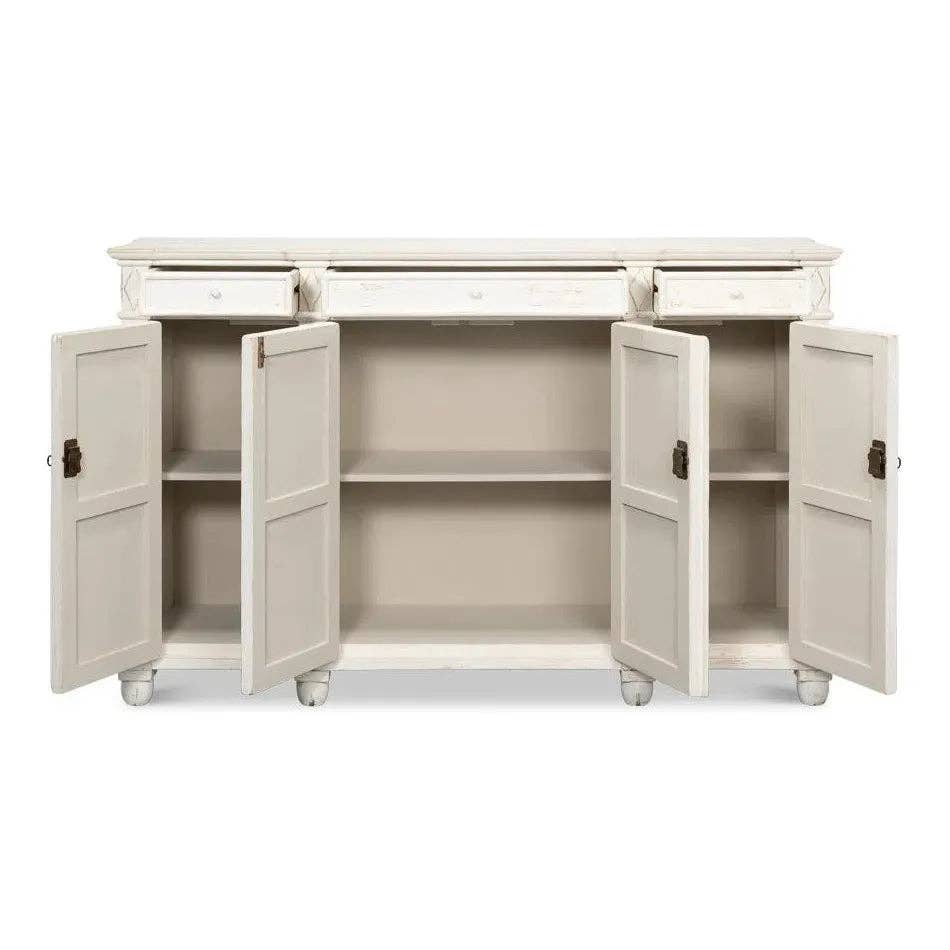 LOOMLAN - Wholesale Sideboard - Diamond Wall Sideboard Whitewash Drawers1