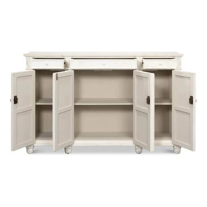LOOMLAN - Wholesale Sideboard - Diamond Wall Sideboard Whitewash Drawers1