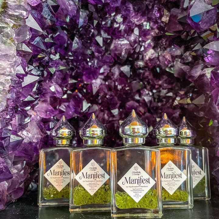 Mandala Gems - Wholesale Fragrance Oil - MANIFEST Perfume Oil for MANIFESTATION with Peridot + Sage essential oil7