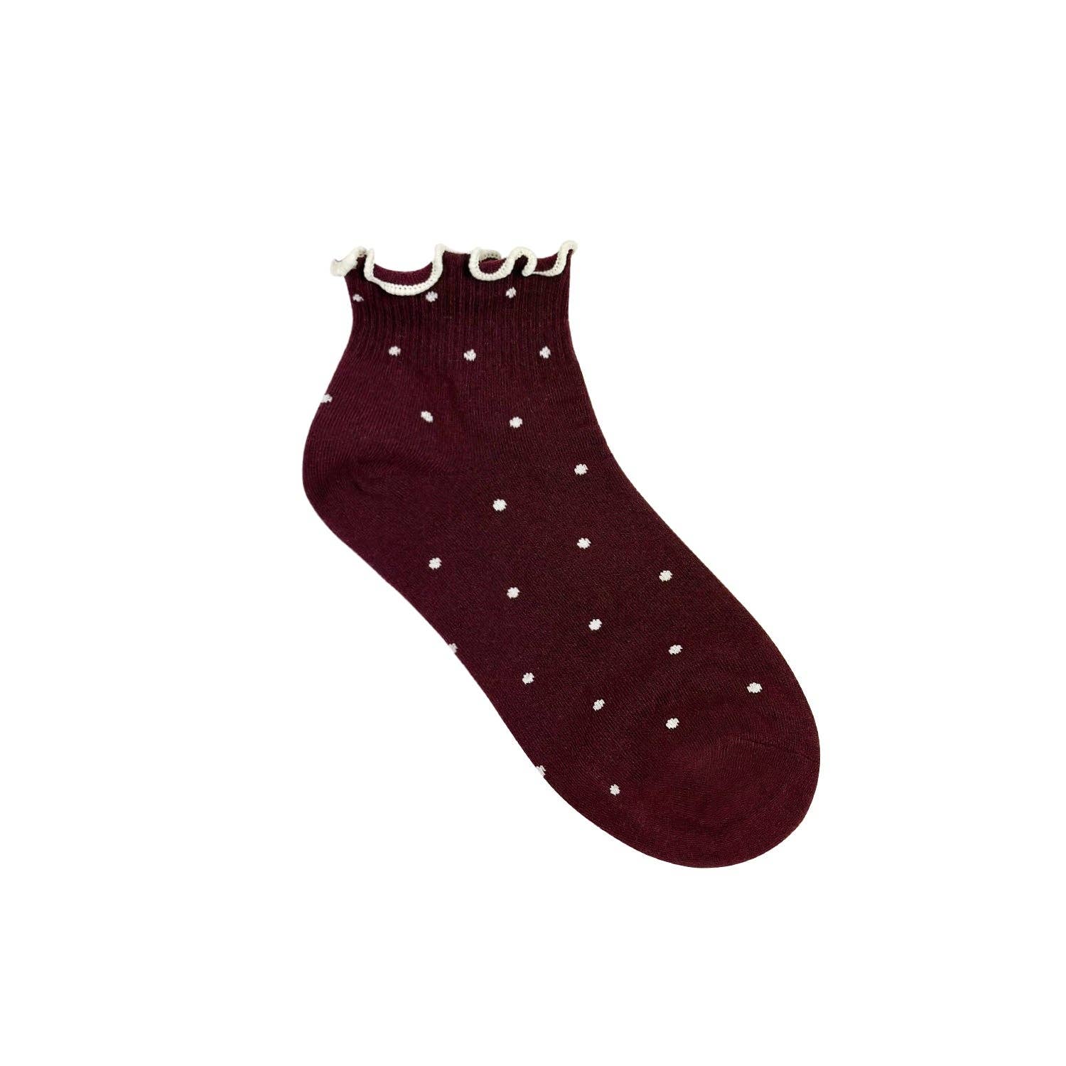 7DAYSSOCKS - Wholesale Socks - Women's - Women's Crew Frill Dot Socks1