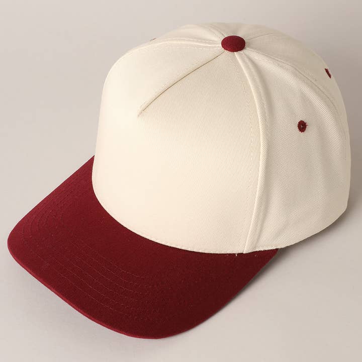 Fashion City - Wholesale Baseball Cap - Unisex - Custom Embroidery Plain Two Tone Canvas Cotton Baseball Cap