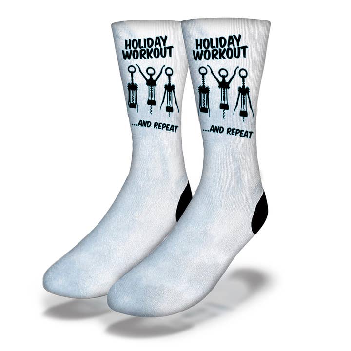 Savvy Sox - Wholesale Socks - Unisex - HOLIDAY WORKOUT Funny Wine Socks