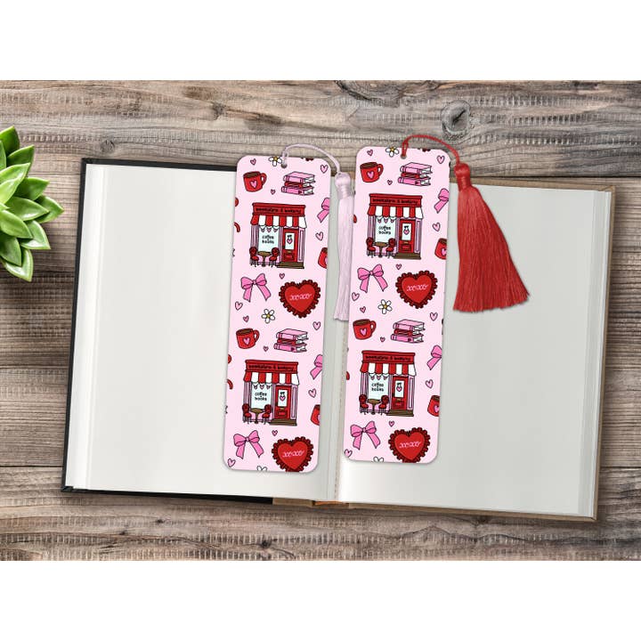 Valentine's Day Bookstore Metal Bookmark for wholesale by The Corner Shop