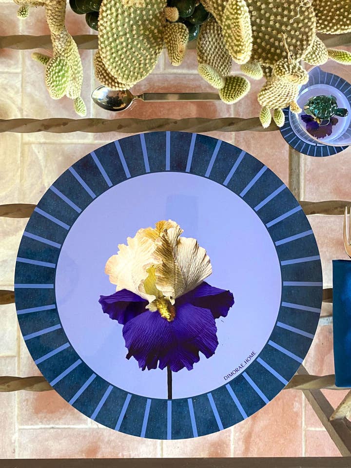 PAPIER BLOEM Masonite Placemat - Paarse Iris voor wholesale door Dimorae home