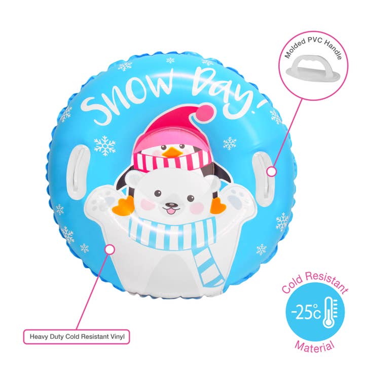 Coconut Outdoor – wholesale Inflatables – 32" Junior Snow Tube - Snow Day Bear & Penguin