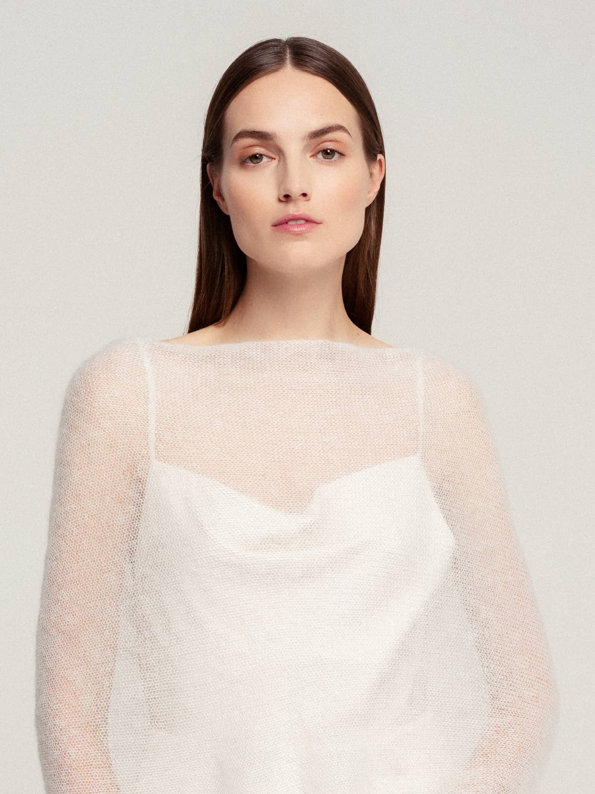 WOOL HOUSE - Wholesale Wrap - Women's - Mohair Wrap Modern Wedding Shrug / EMMA3