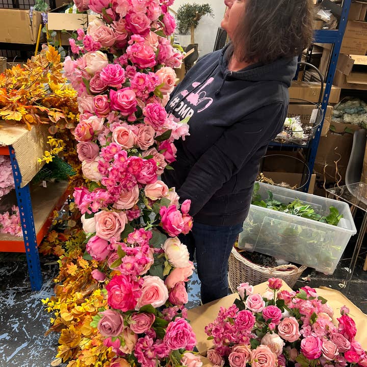 IVY CRUZ - Wholesale Bunting/Garland - Hot Pink Flower Garland, Fuchsia Pink Garland, Handmade