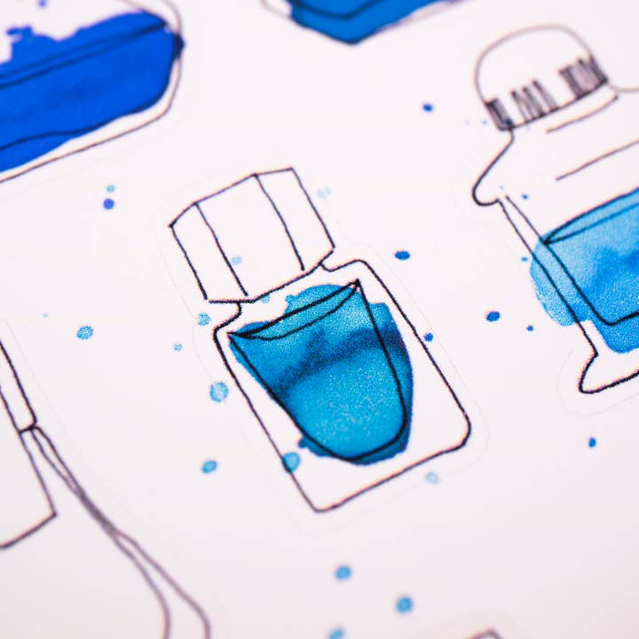 The Well-Appointed Desk - Wholesale Sticker - Inky Dreams Ink Bottle Sticker Sheet (24-013)2