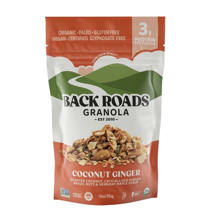 Paleo Coconut Ginger Granola for wholesale by Back Roads Granola