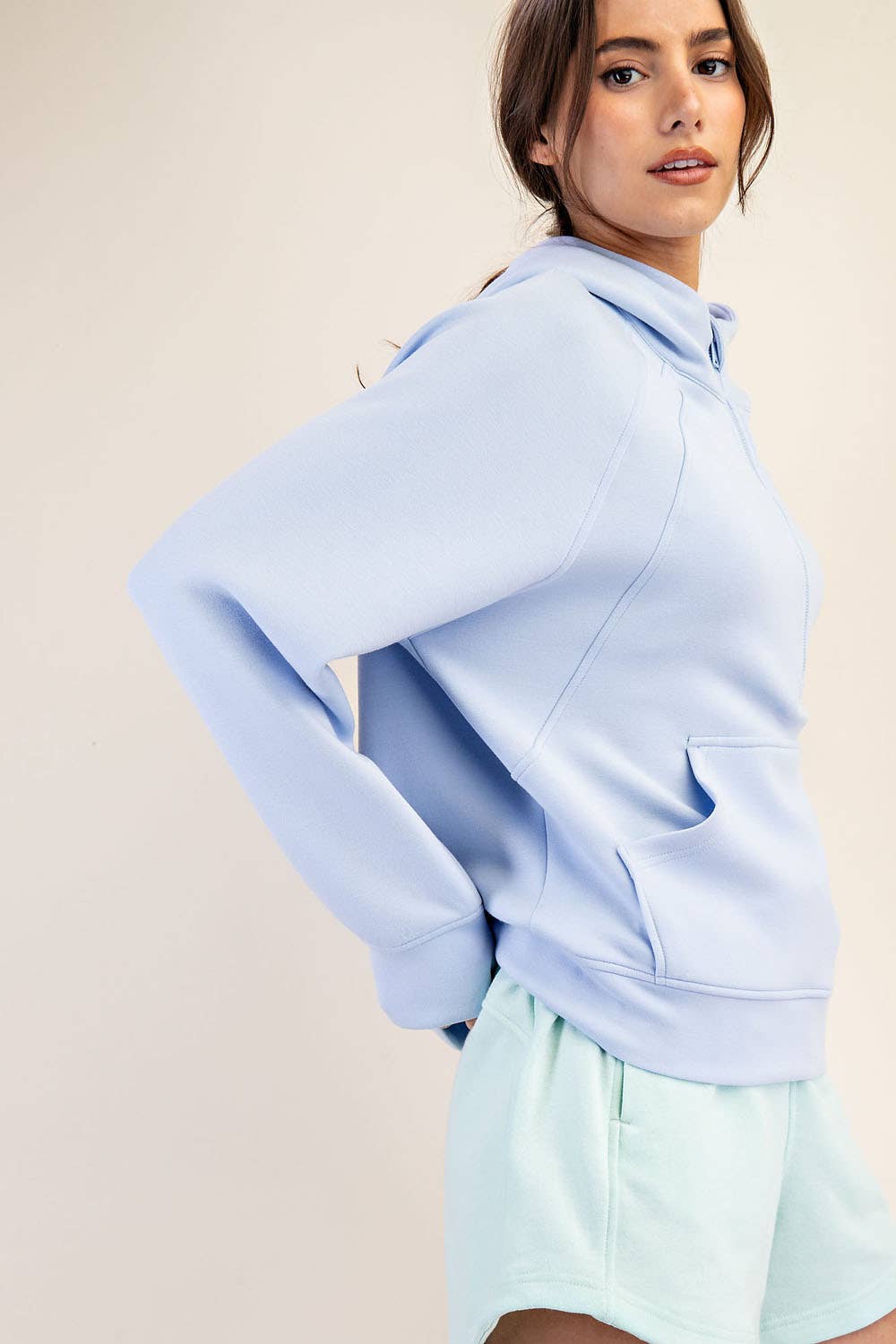 Rae Mode - Wholesale Hoodie - Women's - MODAL SCUBA QUARTER ZIP HODDIE JACKET42