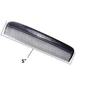 GENTS FINE GROOMING PRODUCTS – wholesale Hair brush/comb – 5" Unbreakable Black Pocket Combs 5 PACK durable Made USA