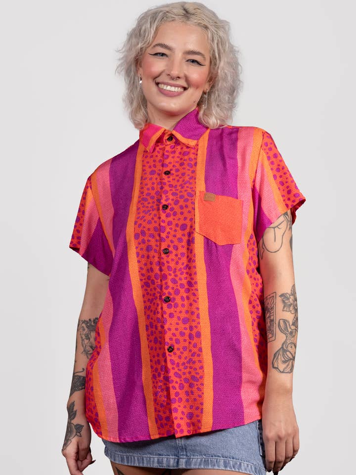 Purple Disco Shirt for wholesale by Auê Clothing