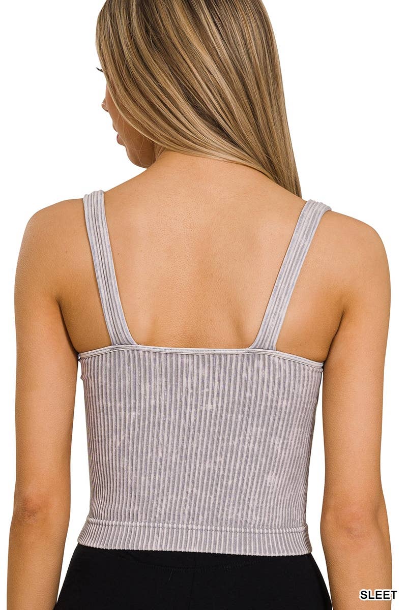 Vanilla Monkey - Wholesale Tank Top - Women's - Washed Seamless Square Neck Bra Padded Tank Top10