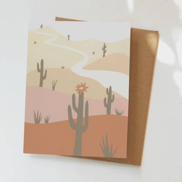 Saguaro Greeting Card - Southwest Desert Design for wholesale by Elana Gabrielle