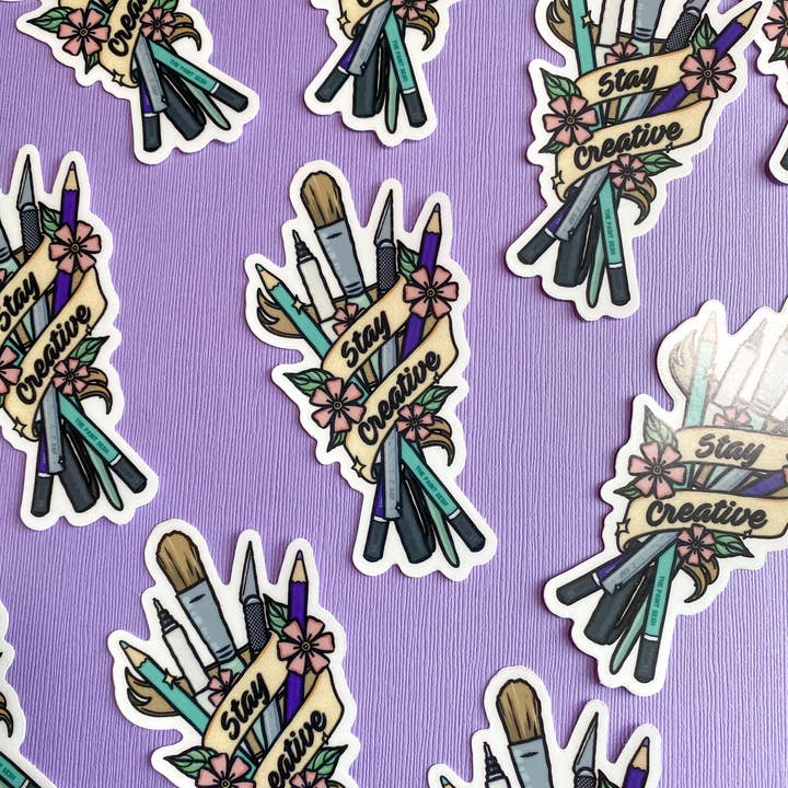 The Paint Sesh - Wholesale Sticker - Stay Creative Sticker Transparent | Gifts for Art Lovers