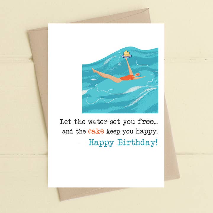 Lascia che l'acqua ti liberi - Biglietto di auguri per la vendita all'ingrosso da parte di Dandelion Stationery