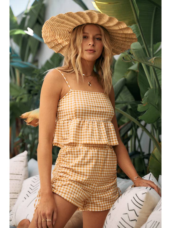 Endless Blu - Vente Short – femme - Short à carreaux DP02323