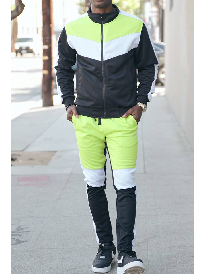 Victorious - Wholesale Tracksuit - Men's - ST553 Color Block Track Suits Set Pre-Pack5