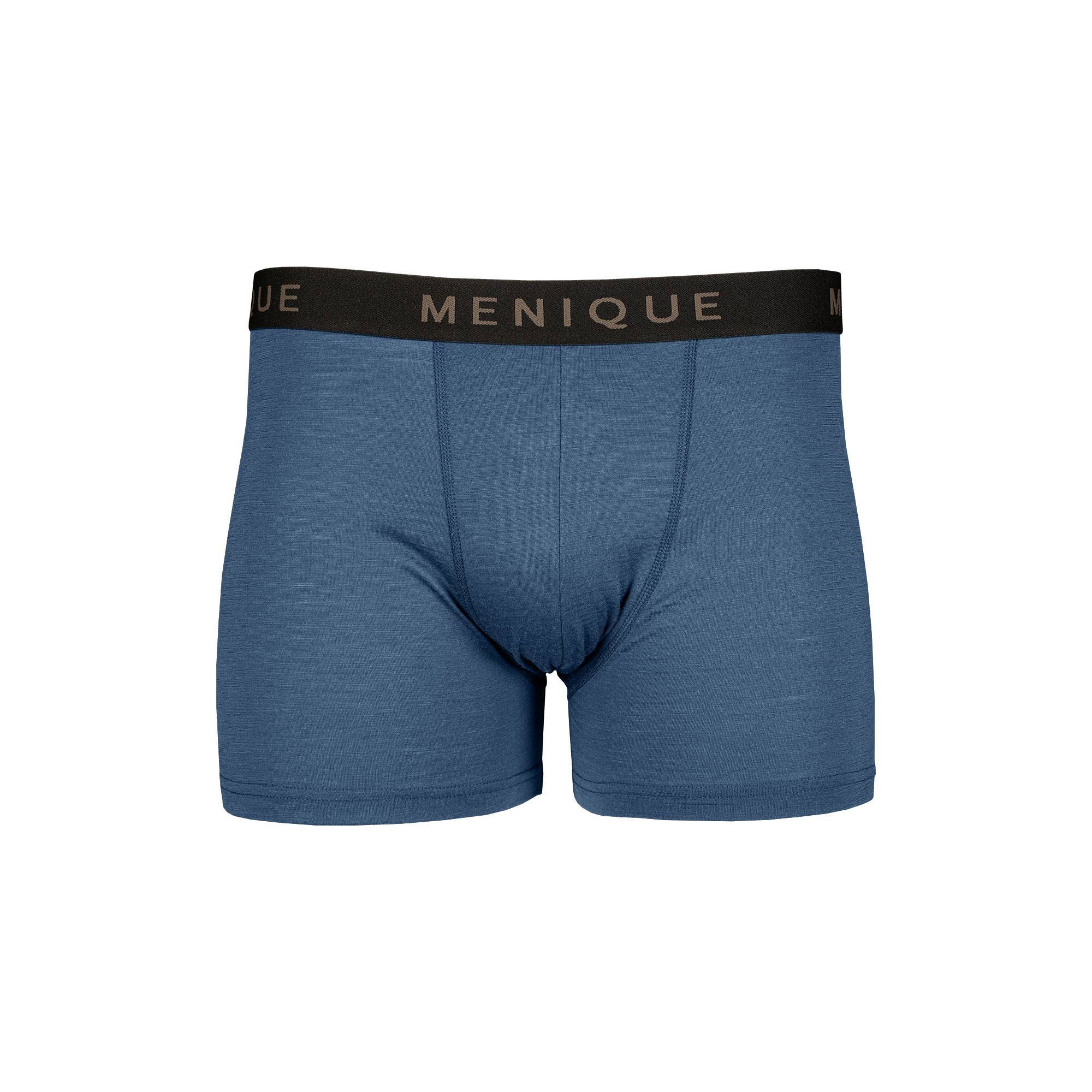 menique - Wholesale Underwear - Men's - Merino Wool Black Short Boxer Briefs for Men6
